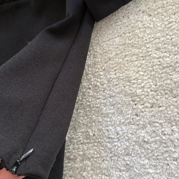 See the Shades Black Top with Sheer Polka Dot Sleeves Sz Large Puff Sleeves - Picture 9 of 9